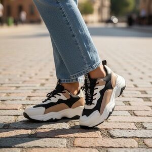 Steve Madden Black and White Women's Sneakers